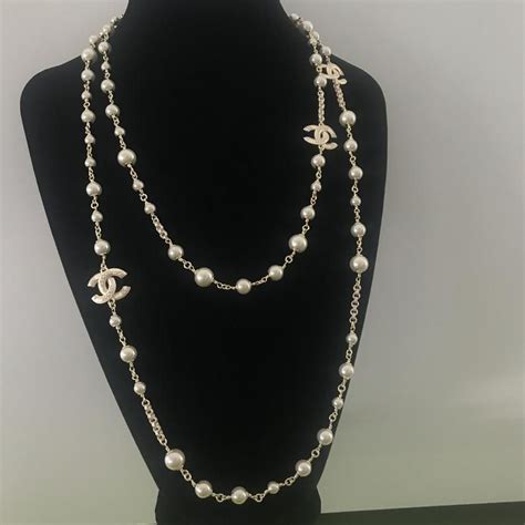 chanel pearl necklace etsy.